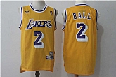 Los Angeles Lakers #2 Lonzo Ball Yellow Hardwood Classics Jersey,baseball caps,new era cap wholesale,wholesale hats